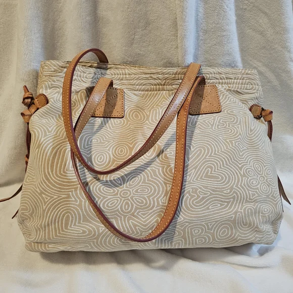 Dooney & Bourke Cream and Tan Tote Bag - Picture 2 of 4